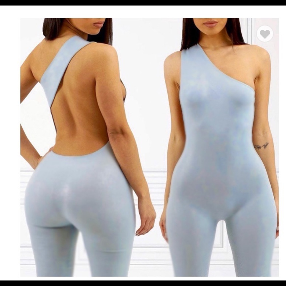 Baby Blue Open Back Unitard